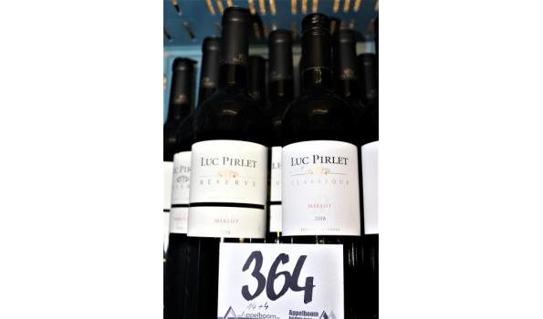 18 flessen wijn Merlot, Luc Pirlet, Réserve en Classique, 2018